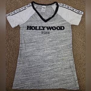 PINK Victoria's Secret Bling Sequin Hollywood Los Angeles Tee